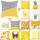 2 PCS 45x45cm Yellow Striped Pillowcase Geometric Throw Cushion Pillow Cover Printing Cushion Pillow Case Bedroom Office(17)