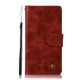 For Lenovo Lemon 3 Retro Copper Button Crazy Horse Horizontal Flip PU Leather Case with Holder & Card Slots & Wallet & Lanyard(Wine Red)