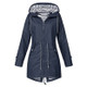 Women Waterproof Rain Jacket Hooded Raincoat, Size:XXL(Navy Blue)