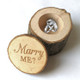 2 PCS Rural Wedding Marry Me Wooden Ring Holder Engagement Valentine Jewelry Box Case