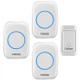 CACAZI A10G One Button Three Receivers Self-Powered Wireless Home Cordless Bell, UK Plug(White)