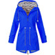 Women Waterproof Rain Jacket Hooded Raincoat, Size:XXL(Blue)