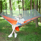 Portable Outdoor Camping Full-automatic Nylon Parachute Hammock with Mosquito Nets, Size : 290 x 140cm (Silver Gray + Orange)