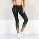 Bronzing Sequins Gradient High Waist Trousers Bottoming Yoga Exercise (Black)