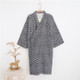 Man Pure Cotton Double-deck Bathrobe Kimono Pajamas Home Wear, Size: L(Navy)