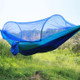 Portable Outdoor Camping Full-automatic Nylon Parachute Hammock with Mosquito Nets, Size : 250 x 120cm (Dark Blue + Baby Blue)