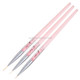 Monja 7/9/11mm 3 PCS/set Brush Liner Flower Grid Image Painting Acrylic Handle Drawing Pen Manicure Tool(Powder Drill)