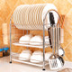 Multi-function Kitchen Stainless Steel Three Layers Arch Shape Rack Hanging Bowl Dish Holder