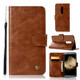 For ZTE AXON7 Retro Copper Button Crazy Horse Horizontal Flip PU Leather Case with Holder & Card Slots & Wallet & Lanyard(Brown)