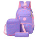 3 PSC/Sets Fashion School Backpack for Teenagers Girls(purple)