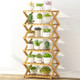 6-Layer Balcony Living Room Collapsible Solid Wood Flower Stand Potted Planting Shelves, Length: 50cm
