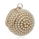 Ball Shape Women Fashion Banquet Party Pearl Handbag(Gold)