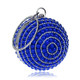 Ball Shape Women Fashion Banquet Party Pearl Handbag(Blue)