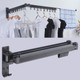 Household Wall-mounted Invisible Telescopic Folding Drying Rack (Black)