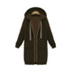 Women Hooded Long Sleeved Sweater In The Long Coat, Size:S(Coffee)