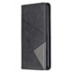 For Xiaomi Redmi Note 8 Rhombus Texture Horizontal Flip Magnetic Leather Case with Holder & Card Slots(Black)