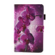 For Galaxy Tab A 8.0  / T380 & T385 Purple Orchid Pattern Horizontal Flip Leather Case with Holder & Card Slots