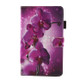 For Galaxy Tab A 8.0  / T380 & T385 Purple Orchid Pattern Horizontal Flip Leather Case with Holder & Card Slots