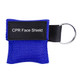 CPR Emergency Face Shield Mask Key Ring Breathing Mask(Blue)