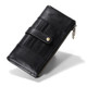 TP-198 Long Hand Leather Wallet Antimagnetic RFID Dual Zipper Wallet(Black)