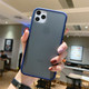 For iPhone 11 Pro Max Shockproof Solid Color Border Protective Case(Blue)
