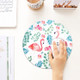 Printed Flamingo Pattern Circular Mouse Pad, Diameter: 22cm