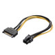 20cm SATA 15 Pin to 6 Pin PCI Express Graphics Video Card Sata Power Cable