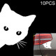 10 PCS CAT FACE PEERING Pet Cat Car Sticker Decals, Size: 12x15cm
