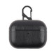 For Apple AirPods Pro Wireless Earphone Protective Leather Case with Hook(Black)