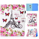 For iPad 2 / 3 / 4 Colored Drawing Stitching Horizontal Flip Leather Case, with Holder & Card Slots(Flower Tower)