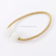 2 PCS Fashion Adornments Pearl Magnetic Buckle Curtain Strap(Light Yellow)