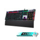 AULA F2088/F2058 108 Keys Mixed Light Mechanical Blue Switch Wired USB Gaming Keyboard with Metal Button(Black)