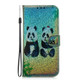 Colored Drawing Pattern Colorful Magnetic Buckle Horizontal Flip PU Leather Case with Holder & Card Slots & Wallet & Lanyard For Galaxy S10(Two Pandas)