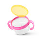 Baby Snacks Bowl Children Kids Food Storage Dishes Anti Spill 360 Rotate Baby Solid Feeding Plate Tableware Baby Feeding Stuff(Pink)