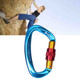 XINDA XD-Q9628 Professional Climbing D-shaped Master Lock Carabiner Safety Buckle Outdoor Climbing Equipment Supplies(Blue)
