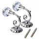 2 PCS Vintage Crystal Flower Barb Curtain Decoration Wall Hook(Silver)