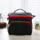 Portable Ice Pack Oxford Cloth Portable Slung Lunch Box Insulated Lunch Bag, Color:Black Bag Red Zipper