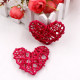 5 PCS 6cm Artificial Straw Ball DIY Decoration Rattan Heart Christmas Decor Home Ornament(Rose Red)