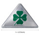 Four Leaf Clover Herb Luck Symbol Aluminum Slim Triangle Badge Emblem Labeling Sticker Styling Car Dashboard  Decoration