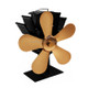 YL602 5-Blade High Temperature Metal Heat Powered Fireplace Stove Fan (Gold)
