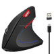 HXSJ T22 2.4GHz Wireless 4-Keys 2400 DPI Adjustable Ergonomics Optical Vertical Mouse(Black)