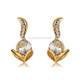 Cute Little Fox Zircon Crystal Earrings Necklace Set(Gold)