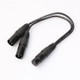 30cm 3 Pin XLR CANNON 1 Female to 2 Male Audio Connector Adapter Cable for Microphone / Audio Equipment(Black)