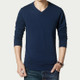 Men Autumn and Winter Slim Sweater, Size: XXXL(Navy Blue)
