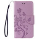 For Asus Zenfone 3 Max &#8207;/ ZC520TL Butterflies Love Flowers Embossing Horizontal Flip Leather Case with Holder & Card Slots & Wallet & Lanyard(Light Purple)