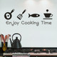 Enjoy Cooking Time English Alphabet Kitchen Living Room Carved Wall Sticker