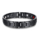 Europe and America Style Fashion Men Jewelry Stainless Steel + Black Plating Magnetic Health Bracelet, Size: 12mm*22cm (Black)