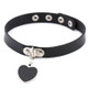 2 PCS Anime Rock Harajuku Punk Gothic Heart Shape Pendant Leather Choker Necklace, Random Color Delivery