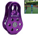 Single Fixed Pulley Mountaineering Rope Climbing Rappelling Survival Equipment(Purple)