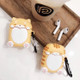 For Apple AirPods 1/2 Generation Universal Cute Closed Eyes Cartoon Series Bluetooth Headphone Protective Case(White)